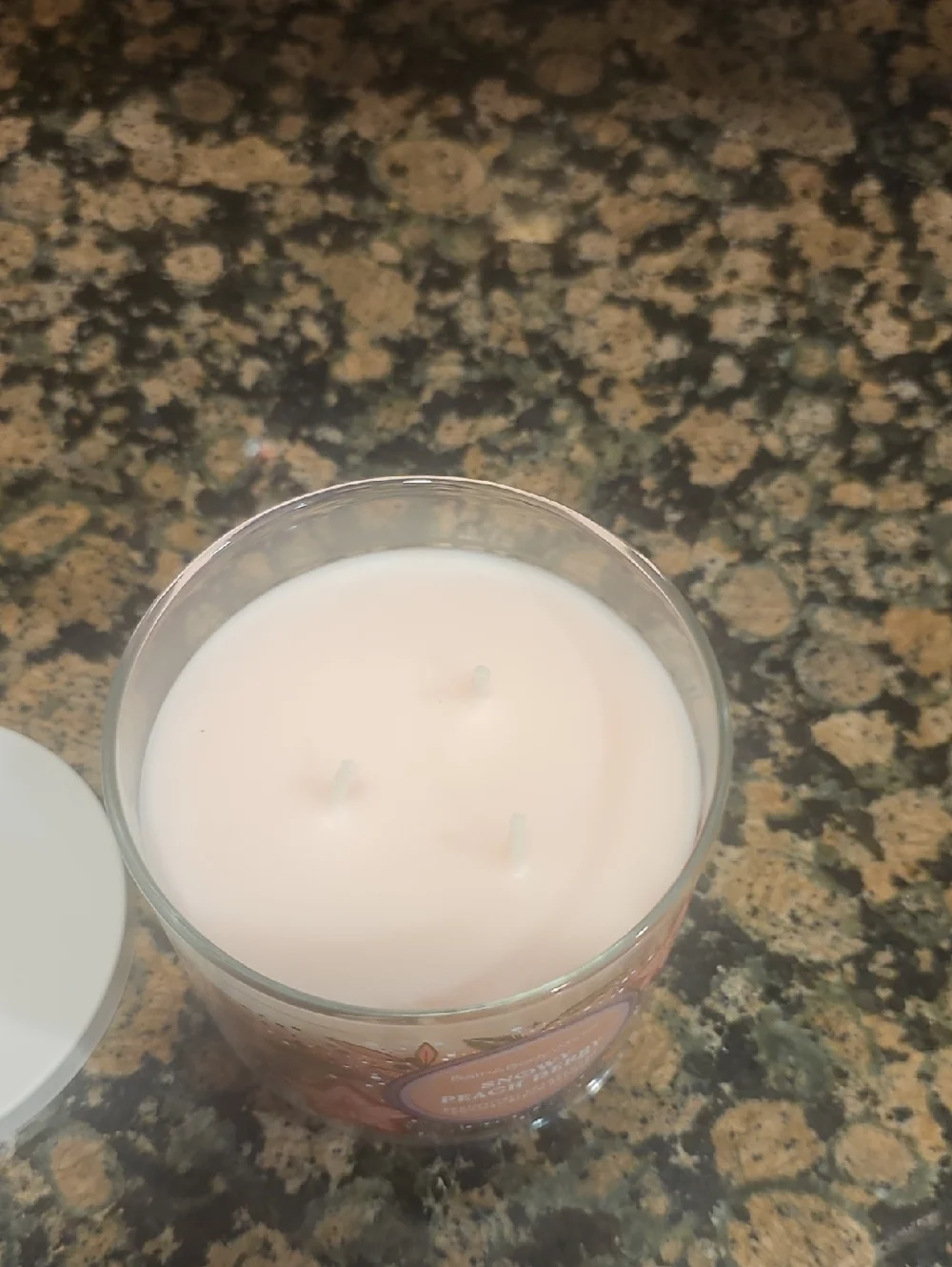 Bath & Body Works Snowy Peach Berry scented 3 Wick Candle - Picture 2 of 4